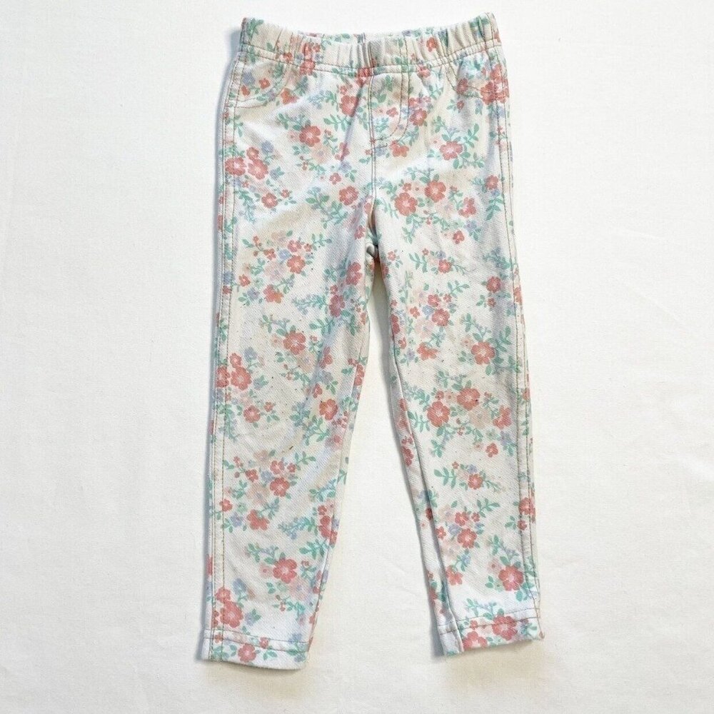 Carters Baby Girls 18M Floral Print Stretch Leggings Cotton Blend
